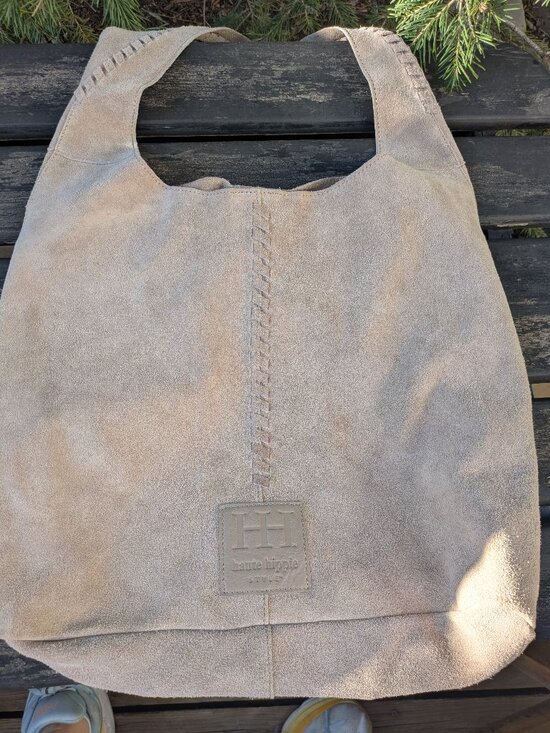 Haute Hippie Handbags - Haute Hippie Suede Leather Festival Hobo Bag w/ Removable Zipper Pouch Taupe.